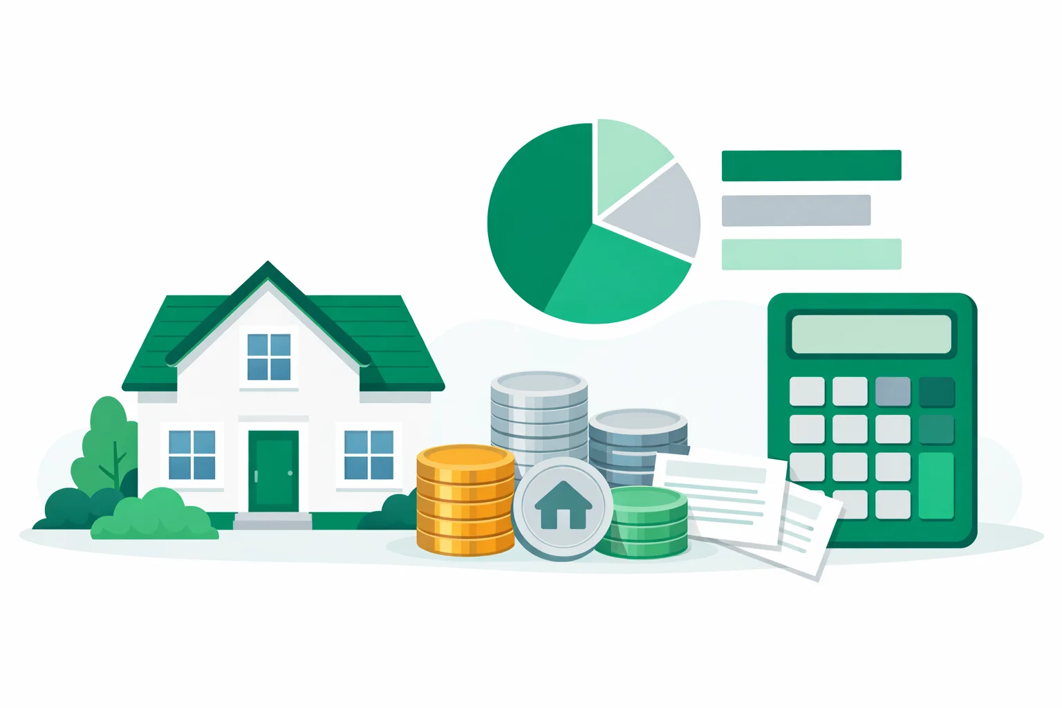 Mortgage calculator - visual guide to monthly payments and loan costs