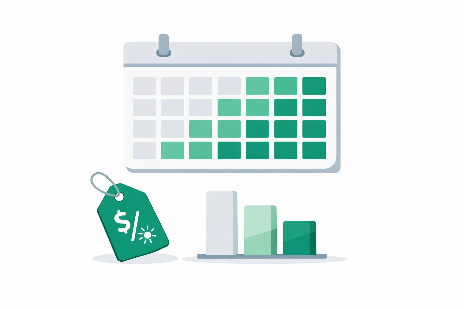 Prorated rent calculator showing a calendar month with the second half highlighted for a mid-month move-in, a daily rate, and bars comparing the 30-day, actual-days, and 365-day proration methods